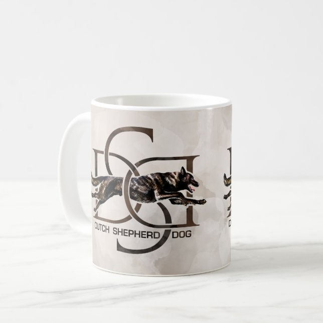 Taza De Café Pastor holandés - Ilustracion holandés (Anverso izquierdo)