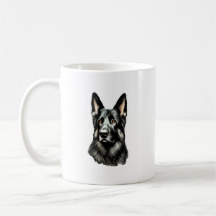 Taza De Café Pastor Negro Alemán Y Tan