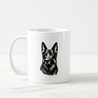Taza De Café Pastor Negro Alemán Y Tan