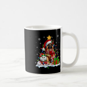 Taza De Café Pastor Santa Alemán Con Luz De Navidades Del Gato