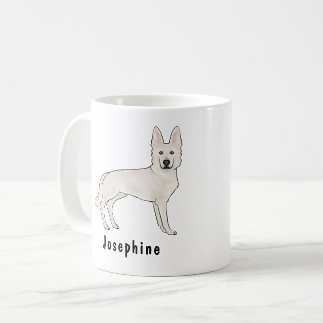 Taza De Café Pastor Suizo Blanco Pastor Alemán Blanco Perro Lin (Anverso izquierdo)