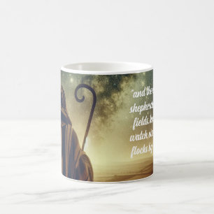 Taza De Café Pastor vigilando el rebaño escena bíblica