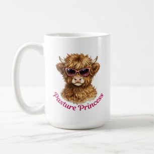 Taza De Café Pasture Princesa Vaquita Divertida de las Highland