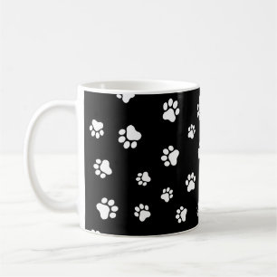 Taza De Café Pata de mascota: patrón continuo de coche o perro