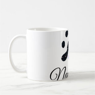 Taza De Café Pata de perro mascota negro añadir nombre texto fo