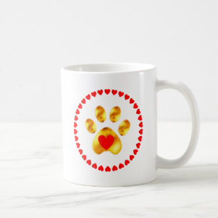 Taza De Café Pata dorada elegante con corazones