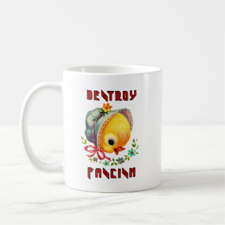 Taza De Café Patada Retro Cuta - Destruye el fascismo