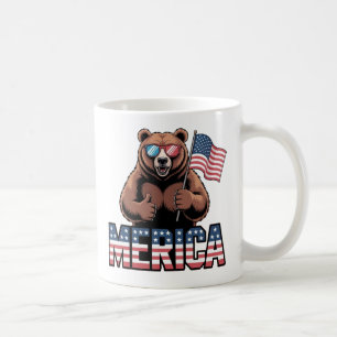 Taza De Café Patanas patrióticas por encima del oso peluche - F