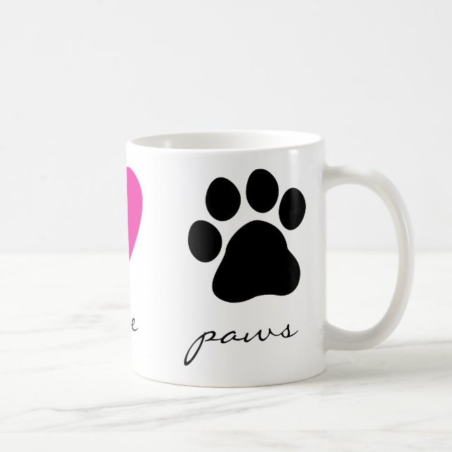 Taza De Café Patas del amor de la paz (Derecha)
