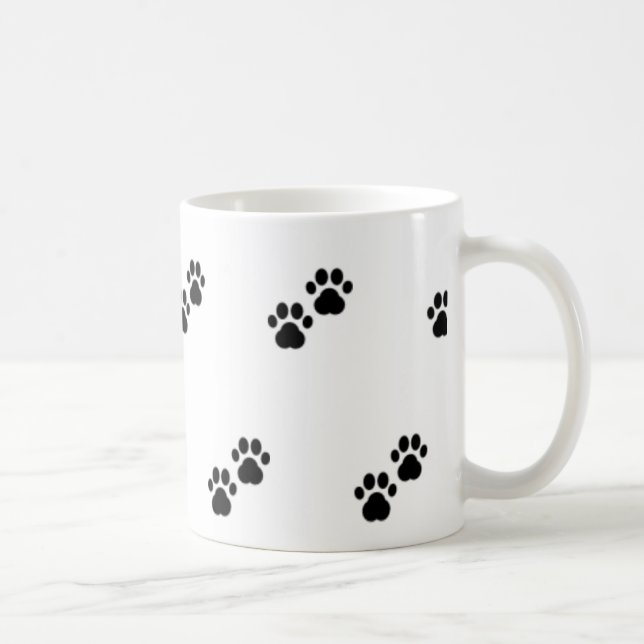 Taza De Café Patas del perro en blanco (Derecha)