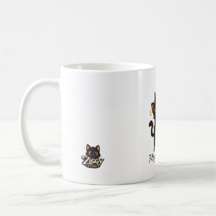 Taza De Café Patas Mágicas - Gato Negro Ziggy Personalizado 