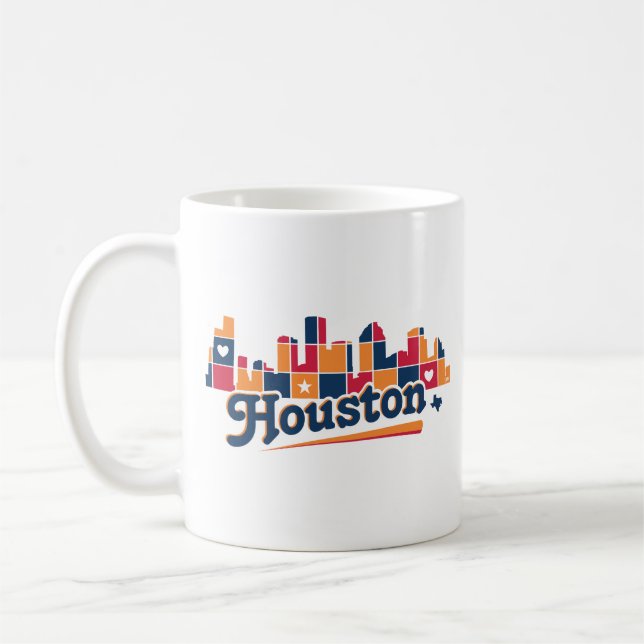 Taza De Café Patchaje de la línea aérea de Houston (Izquierda)