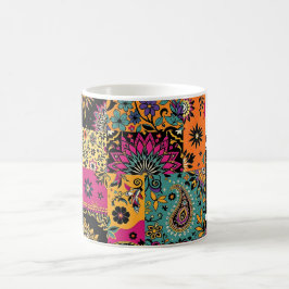 Taza De Café Patchwork bohemias Mandala y Paisley Pattern