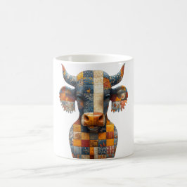 Taza De Café Patchwork Bull Mug