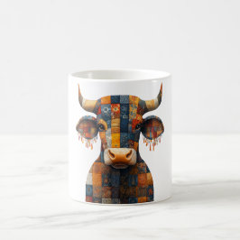 Taza De Café Patchwork Bull Mug
