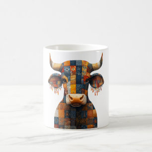 Taza De Café Patchwork Bull Mug