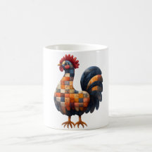 Patchwork Cockerel Mug