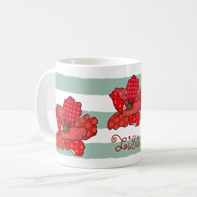 Taza De Café Patchworkmohn  Kaffeetasse, personalisiert (Anverso izquierdo)