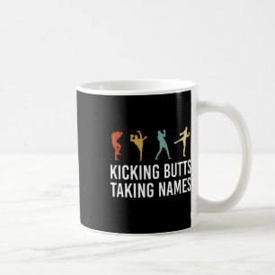 Taza De Café Pateando Traseros Tomando Nombres Kickboxing Kickb