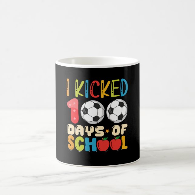 Taza De Café Pateé 100 días de amante del fútbol escolar (Centro)