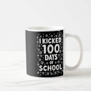 Taza De Café Pateé 100 Días De Niños De Fútbol Escolar 100 Días