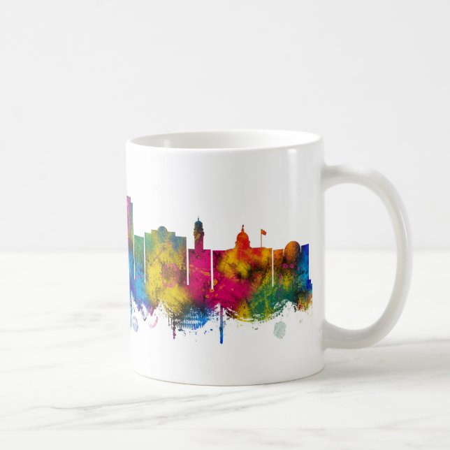 Taza De Café Paterson New Jersey Skyline (Derecha)