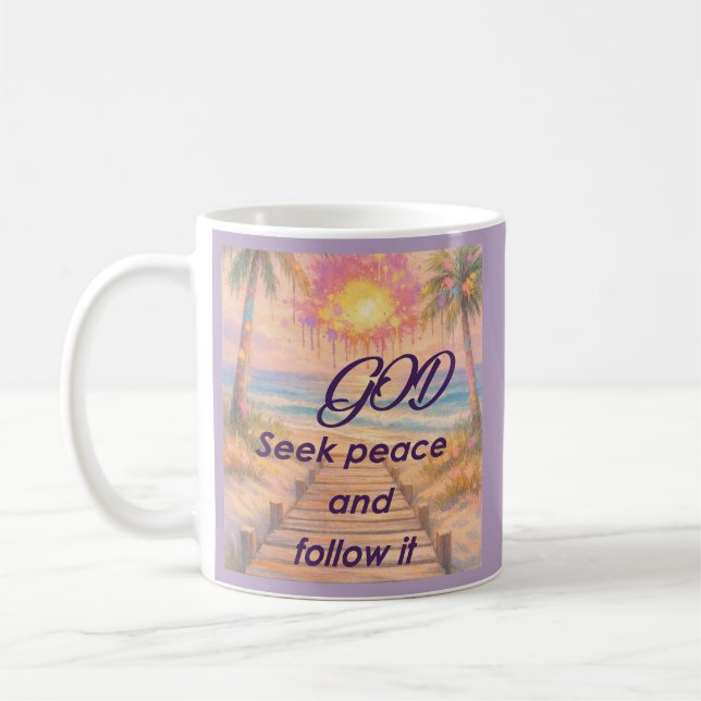 Taza De Café Path of Peace: Grace at Sunset (Izquierda)