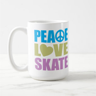 Taza De Café Patín del amor de la paz