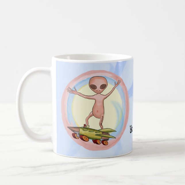 Taza De Café Patinador Alien (Izquierda)