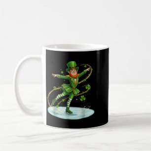 Taza De Café Patinador de hielo duende día de San Patricio tréb