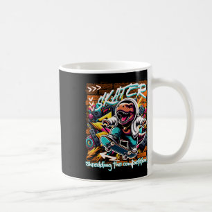 Taza De Café ¡Patinador Destrozando La Competencia! T-rex Diver
