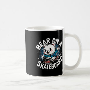 Taza De Café Patinador Grizzly - Monopatinista Monopatín Patine