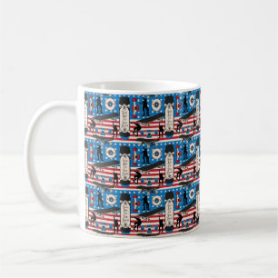 Taza De Café Patinador patriótico estadounidense en monopatín