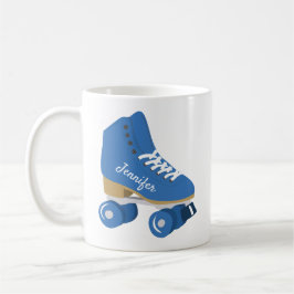 Taza De Café Patinaje de cuatro ruedas Royal Blue Retro Persona