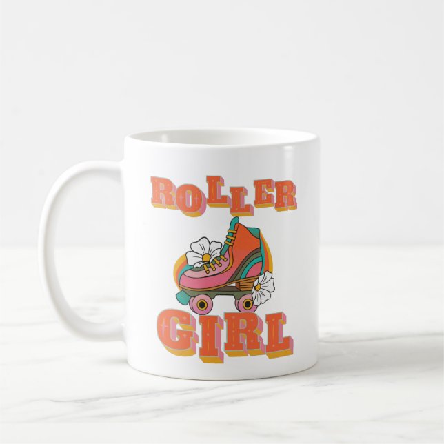 Taza De Café patinaje en roller chica vintage (Izquierda)