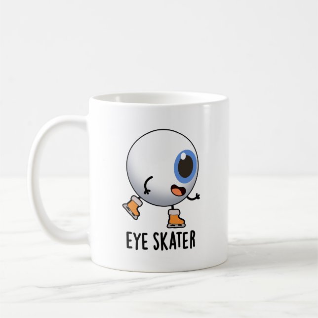 Taza De Café Patinaje ocular Funny Pun de patinaje sobre hielo (Izquierda)