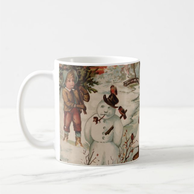 Taza De Café Patinaje sobre hielo de la escena navideña (Izquierda)