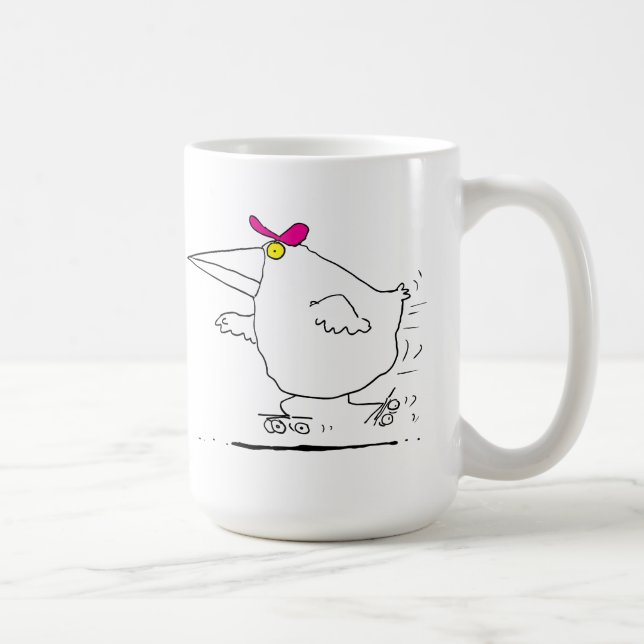Taza De Café Patinaje sobre ruedas del pájaro (Derecha)