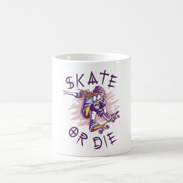 Taza De Café Patinar o morir Chica de Skateboarder (Centro)