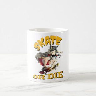 Taza De Café Patinar o morir Chica Skateboarder