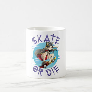 Taza De Café Patinar o morir Chica Skateboarder