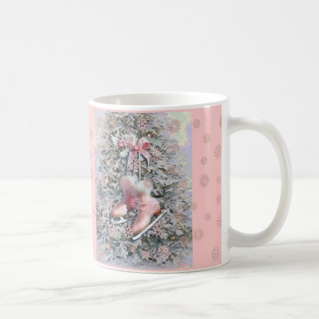 Taza De Café PATINES de HIELO en ROSA de SHARON SHARPE (Derecha)