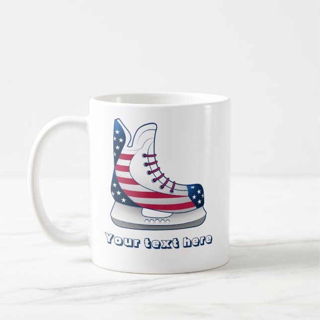 Taza De Café Patines de Hockey USA (Izquierda)