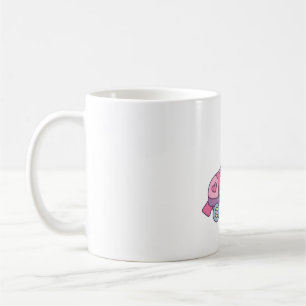 Taza De Café Patines de Rodillos Garabato Rosa y Morado