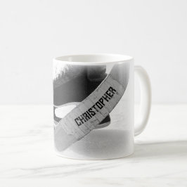 Taza De Café Patines negros de hockey personalizados