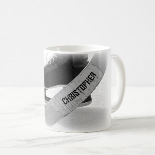 Taza De Café Patines negros de hockey personalizados