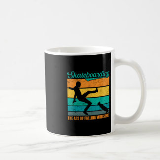 Taza De Café Patineta El Arte De Caer Retro Divertido Patinaje