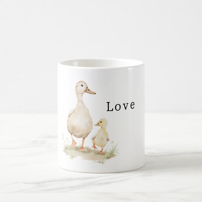 Taza De Café Patitos Bebés de Mamá Amarilla (Centro)