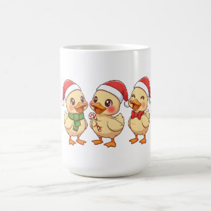 Taza De Café Patitos Navideños Kawaii Lindos Festivo Vacacion