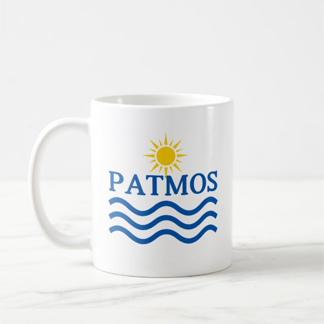 Taza De Café PATMOS Grecia, ondas solares (Izquierda)